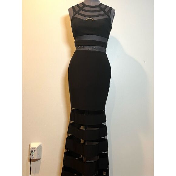 NWT Betsy & Adam Long Bodycon Dress with Cutouts - Picture 1 of 12